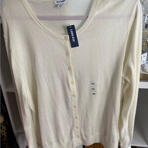 Old Navy Ivory Button-Up Sweater